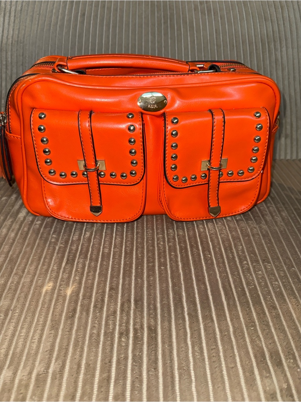 Brand New Ayla Orange Cargo Bag - Studded Crossbody